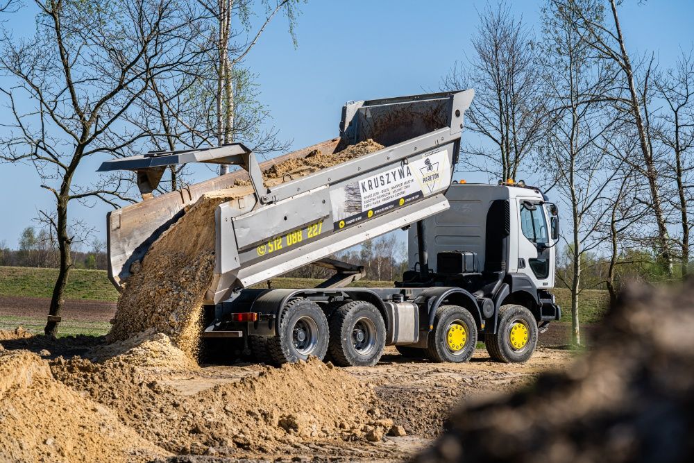 Transport kruszyw wywrotka 1-26 t piasek żwir dolomit tłuczeń kliniec