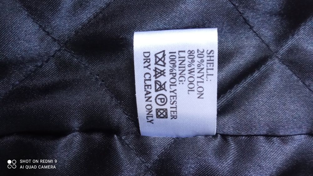 Krótki płaszcz jesienny zimowy wełniany męski bosmanka xl