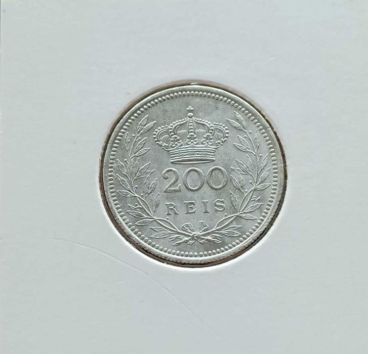 Moeda da Monarquia - 200 réis 1909 Rei D. Manuel II (prata)