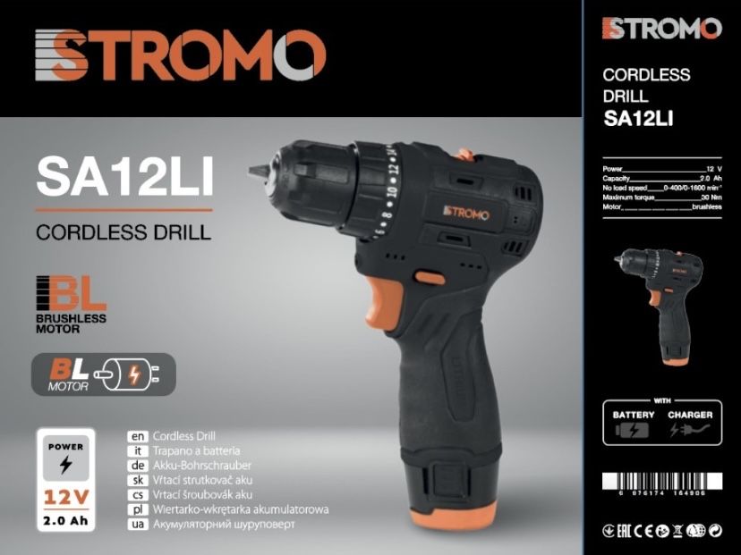 Шуруповерт акумуляторний STROMO SA12Li - 2.0A/h - 12V