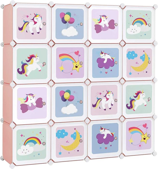 Regał MODUŁOWY Dziecięcy System Szybkiego Montażu RÓŻOWY