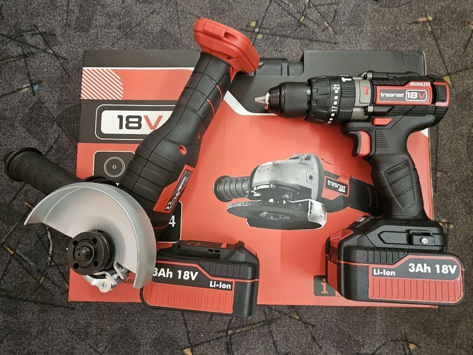 Zestaw wkrętarka 60 Nm z udarem+szlifierka 125mm akumulatorowa!