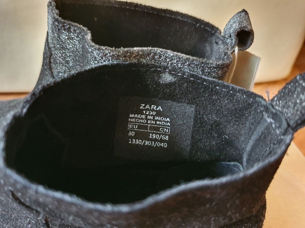30й р Zara Оригинал Новые Демисезонные ботинки челси для девочки