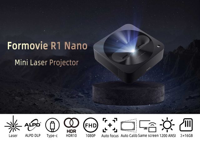 Projektor laserowy ultra krótkiego rzutu Formovie R1 (4K) +TVBox+Ekran