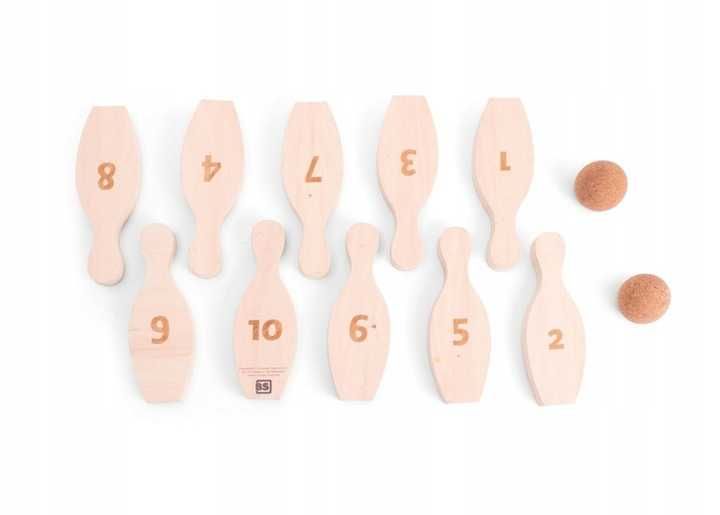 BS Toys Drewniane kręgle Cyferki, dla dzieci od 3 lat 2-4 gracze GA463