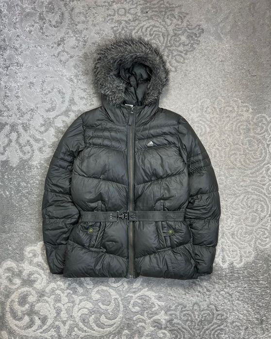 Puchowa Zimowa Kurtka Adidas Avant Garde Vintage Y2K Z Futerkiem swag