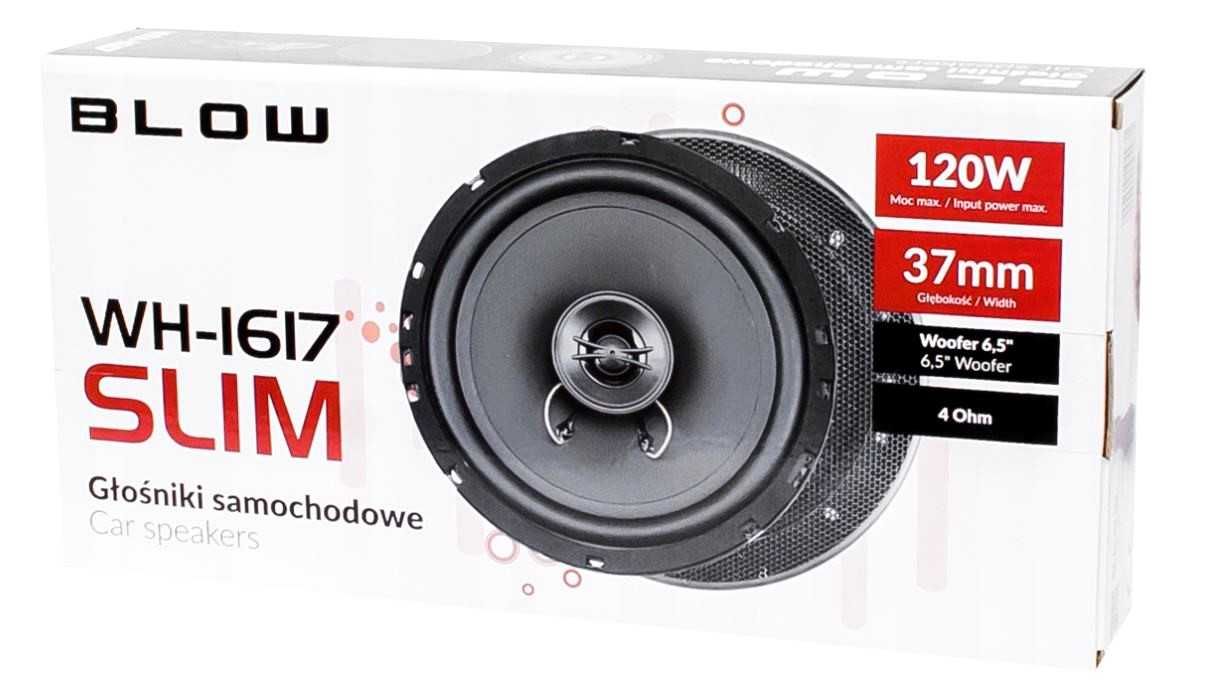 GŁOŚNIKI Samochodowe 16,5cm BLOW 120W SLIM BUS 2szt Kpl Maskownice 4Oh