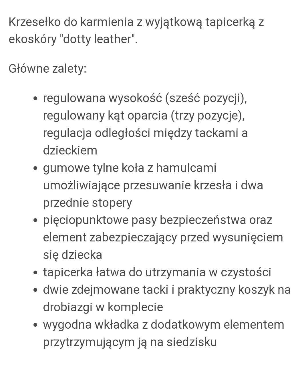 Krzesełko dla dzieci Espiro Mokka