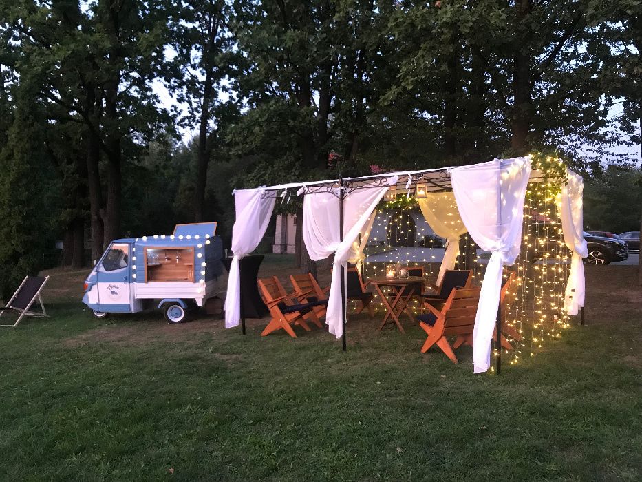 Prosecco Van mobilny bar na wesele, event Piaggio Ape