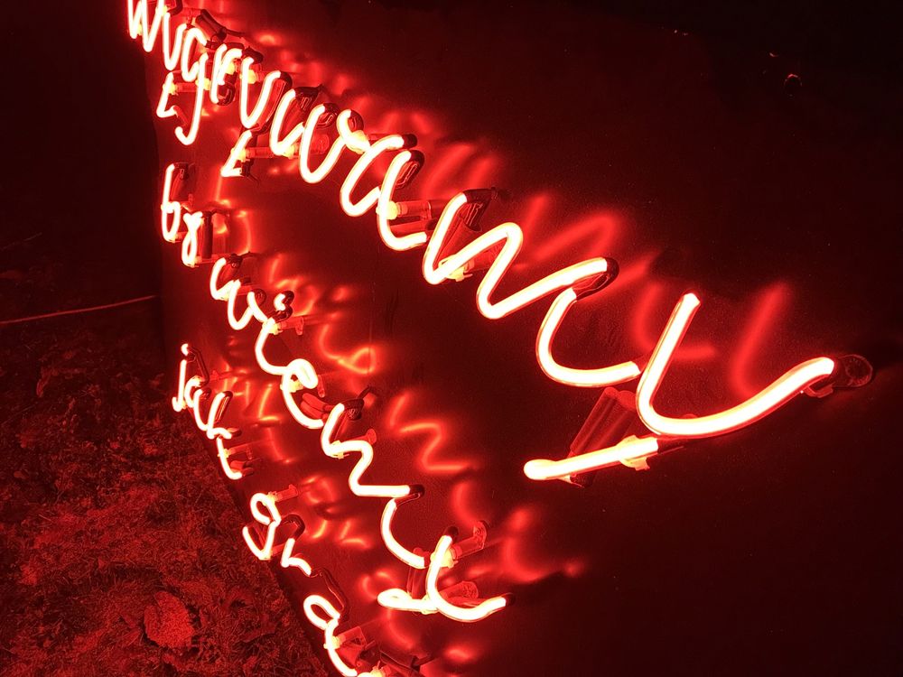 NEON GAZOWY napis DUŻY czerwony