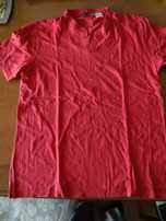T-shirt vermelha gola em V - Tamanho M