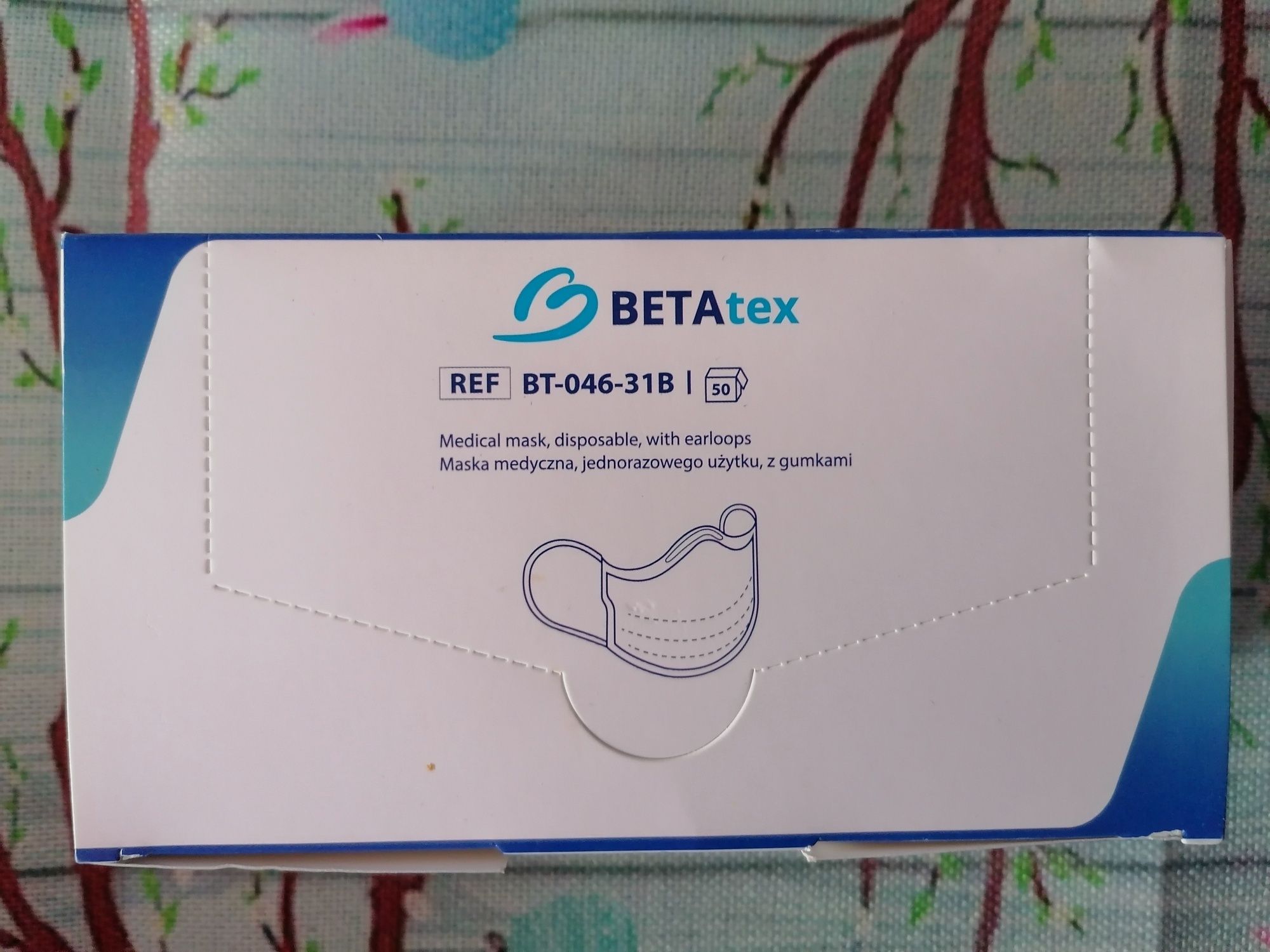 Maska medyczna jednorazowego użytku z gumkami Betatex