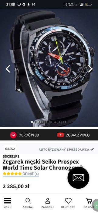 Zegarek Seiko ssc489p1 GMT solar