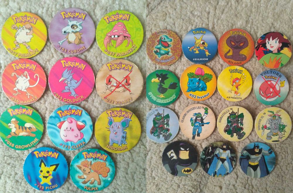 ностальгія з 90-х: рідкісні фішки (кепси) покемон та інші