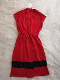 Nowa elegancka kopertowa czerwona sukienka do karmienia Mohito 34