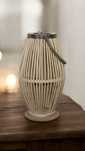 Lampion bambusowy BOHO 30 cm - latarenka dekoracyjna na taras, balkon