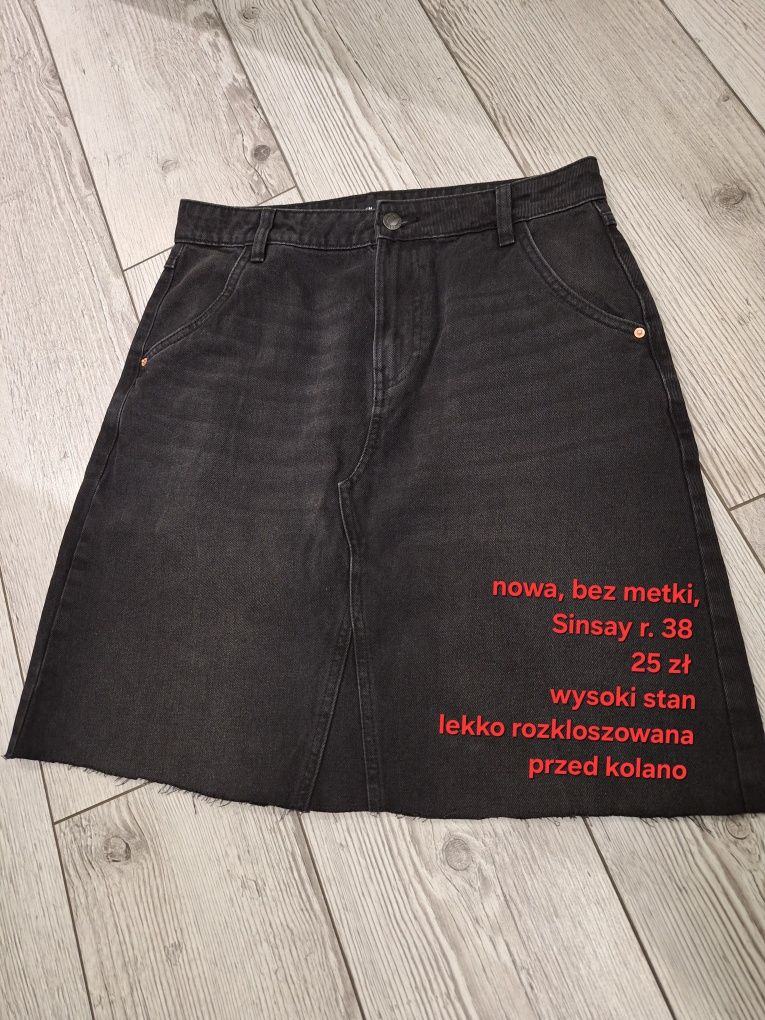 Nowa spódniczka jeansowa czarna sinsay M/ 38 spódnica wysoki stan