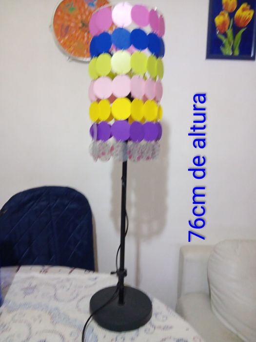 Candeeiro handmade colorido 76cm