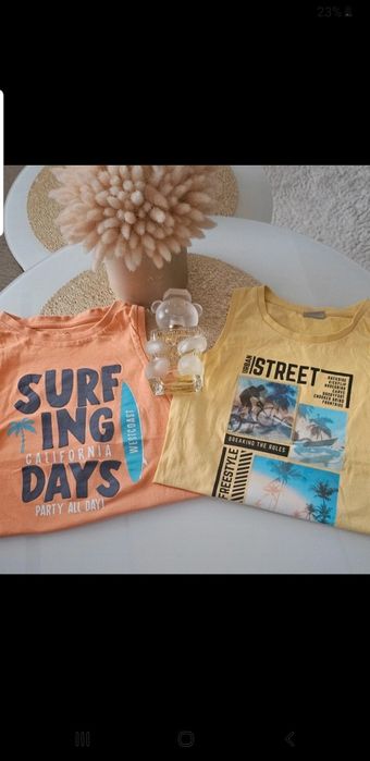 Bluzka podkoszulka bezrekawnik na naramkach na lato 2szt.116