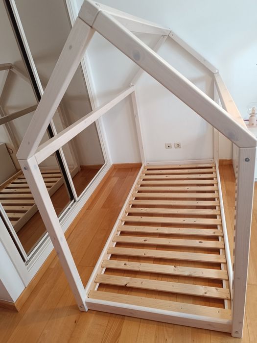 Cama Individual FLEXA, Casa , 90x200 cm Branca - Montessori