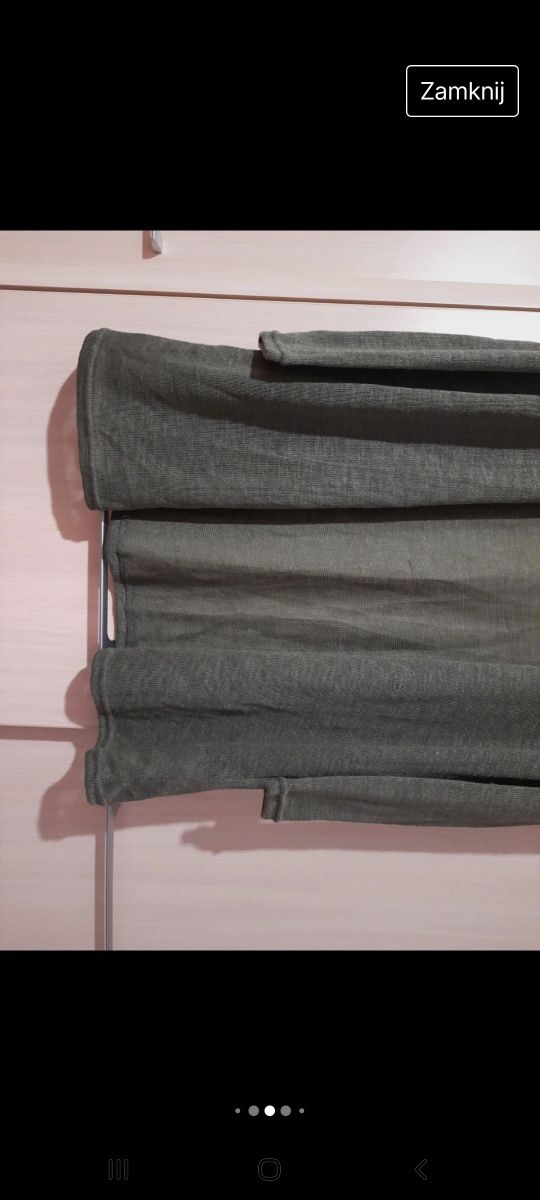 Sweterek kartygan narzutka khaki S/M