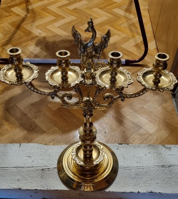 Świecznik Księstwo Warszawskie mosieżny