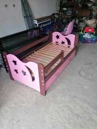 Łóżko dziecięce różowo brazowe