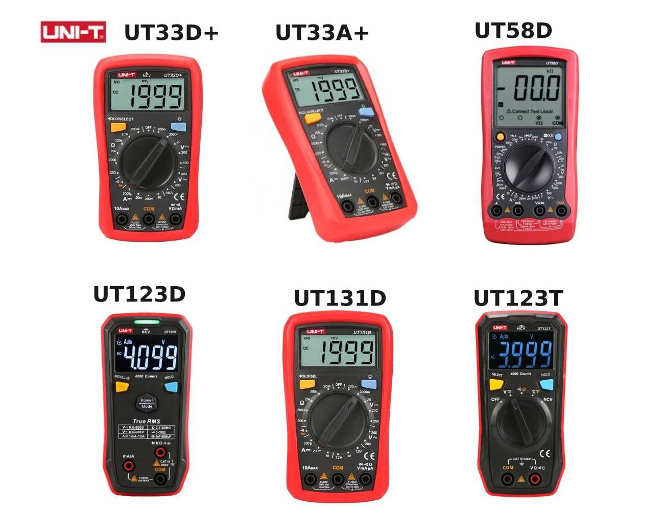 Мультиметр UNI-T UT123D UT33D+ UT33A+ UT58D UT216C UT195DS UT201+