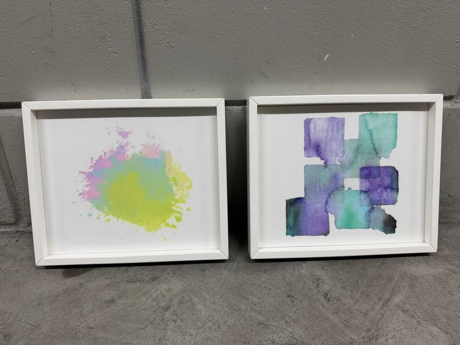 Conjunto 2 quadros com moldura madeira lacada 30x25cm Interdesign