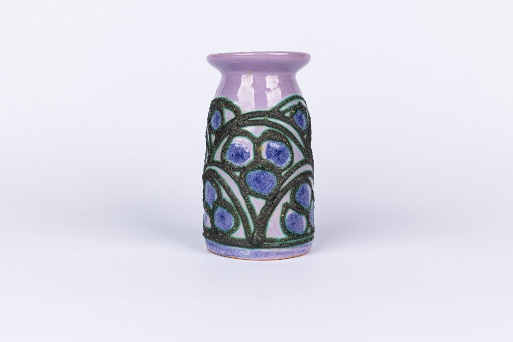 Strehla Keramik FAT lava wazon ceramiczny fioletowy vintage Germany