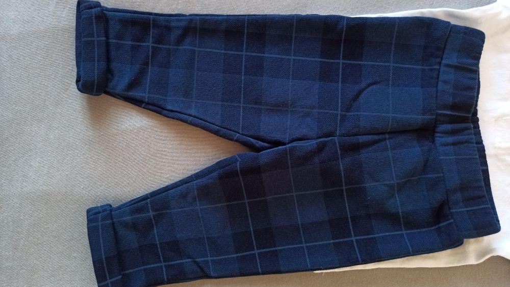 Elegancki komplet 74 (spodnie, bluzka, sweter) np. do chrztu