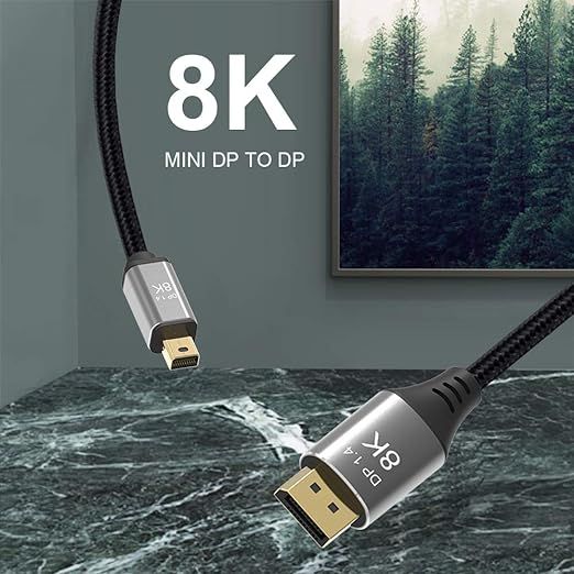 cabledeconn 2m  kabel mini dp do displayport 8k