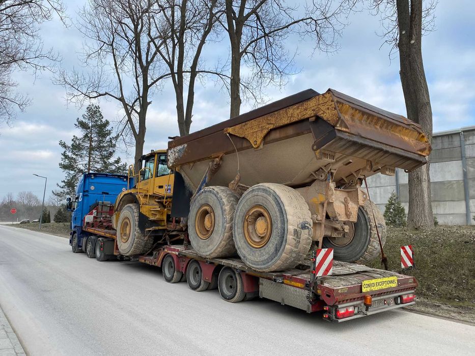 Transport maszyn rolniczych, budowlanych, ponadgabarytowy, laweta