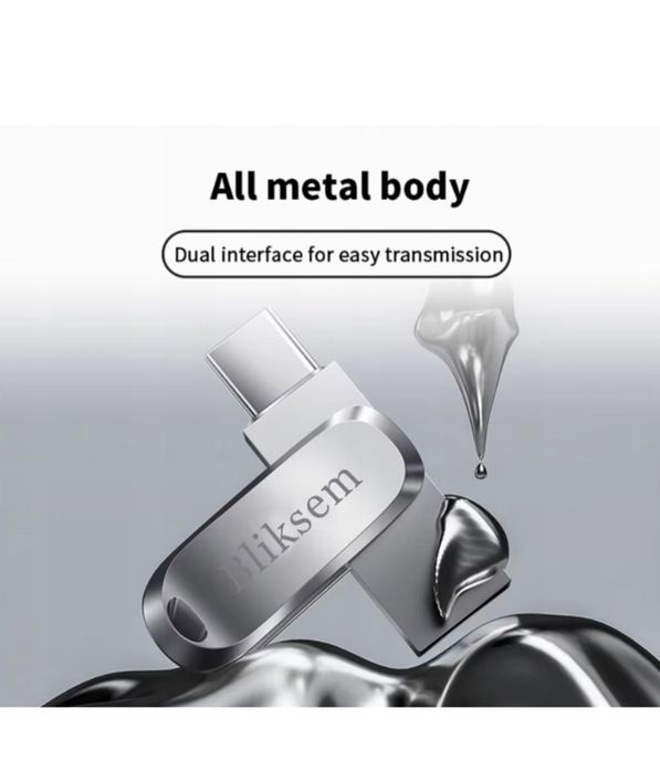 Pendrive 64GB Pamięć Flash metalowy USB C 2w1 2.0 telefon MINI