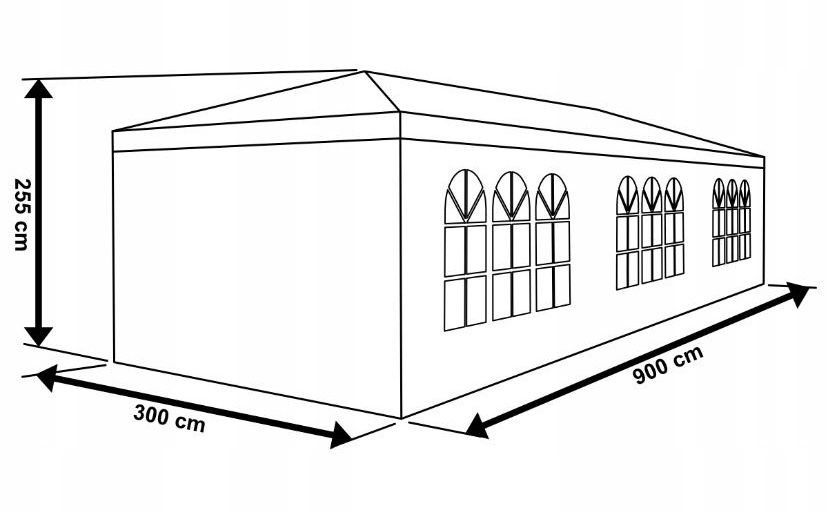 Pawilon namiot ogrodowy handlowy 6x3 duży wodoodporny