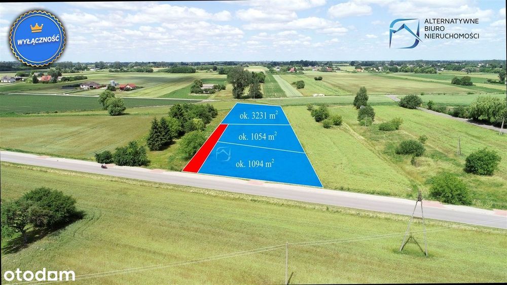 Budowlana działka w Starościcach - 1054 m²