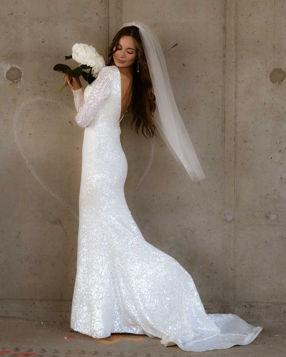 Suknia ślubna cekinowa syrenka Katy CORSO 36/38