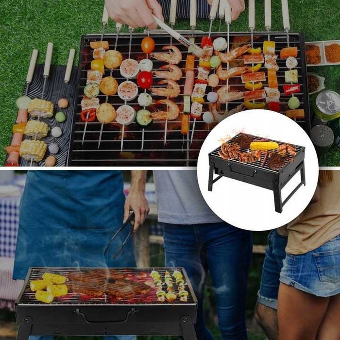 Grill Składany Walizka Turystyczny lepszy od Jednorazowy jak Kociołek