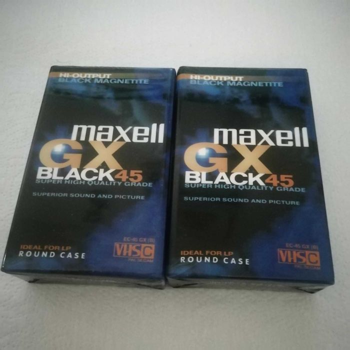 Kasety do kamery  VHS C Maxell GX black 45 nowe folia  Made in Japan