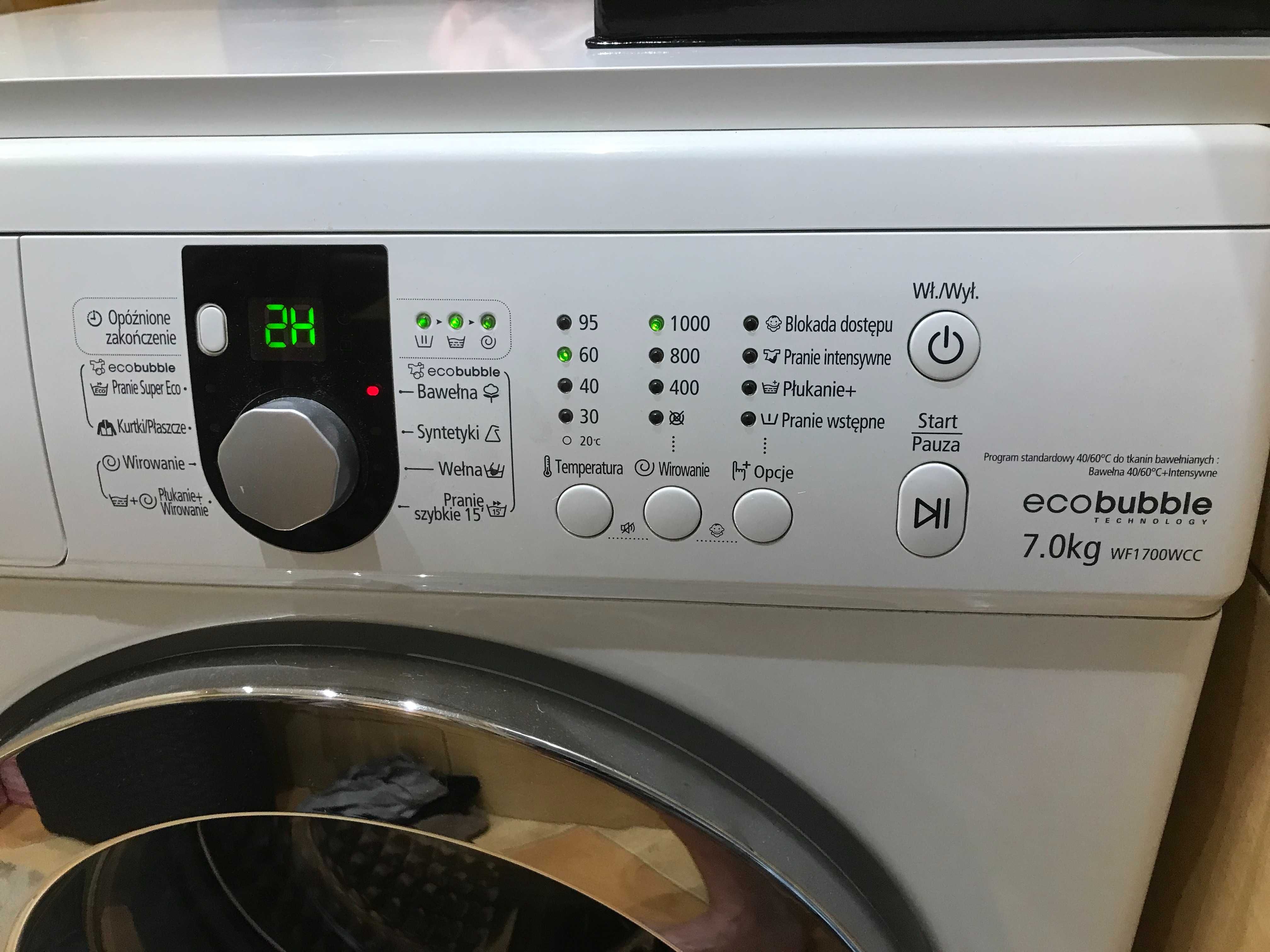 Pralka Samsung WF 1700 WCC eco bubble 7 kg uszkodzona Mrągowo