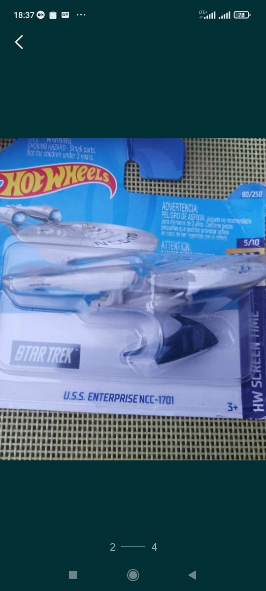 Kolekcja trzech modeli statków kosmicznych od Hot Wheels