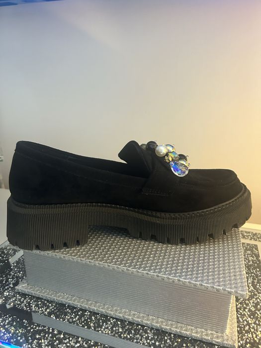 Mokasyny damskie z kamykami