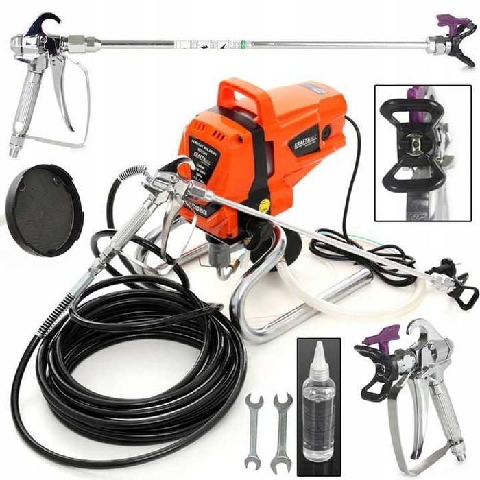 Agregat Malarski Pistolet Hydrodynamiczny 1500W Wąż 10M 1,5 L/min 220