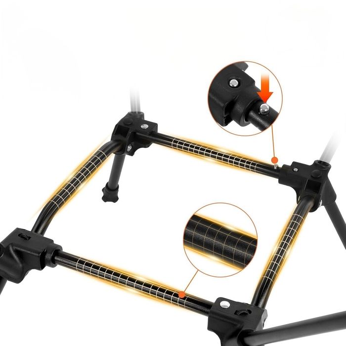 Krzesło turystyczne z oparciem BELEEV Black czarny