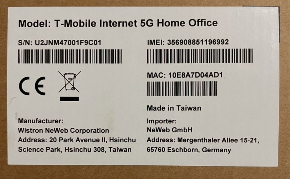 T-Mobile Internet 5G Home Office antena + router