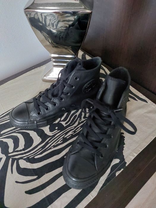 Trampki buty Converse wysokie skórzane czarne rozmiar 37