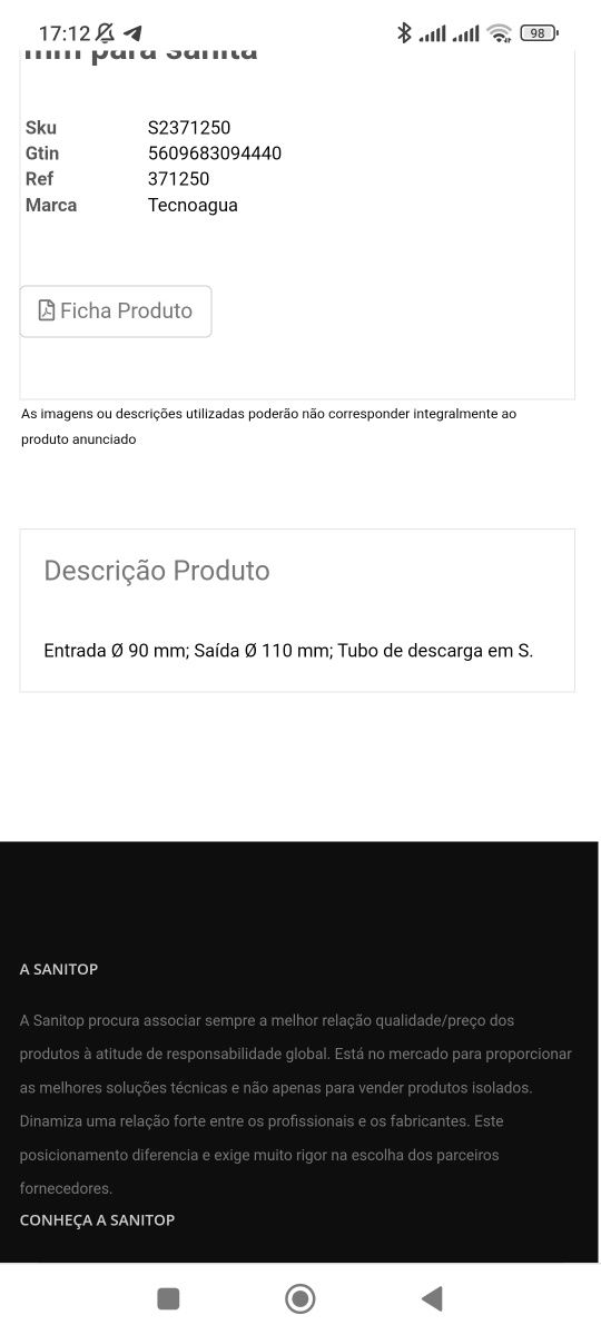 Curva de sanita Tecnoagua