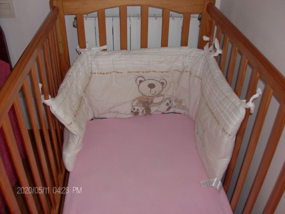 Acessórios para cama de grades de bebé em madeira