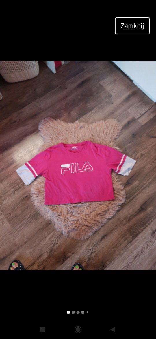 Fila L oversizowy t-shirt crop top
