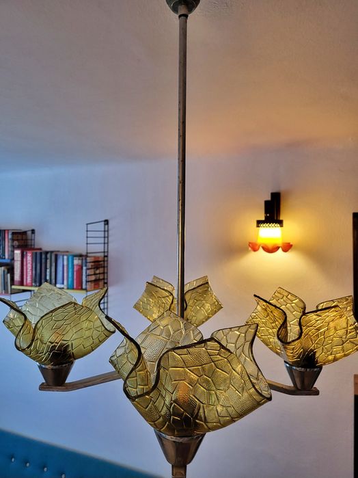 Żyrandol art deco prl